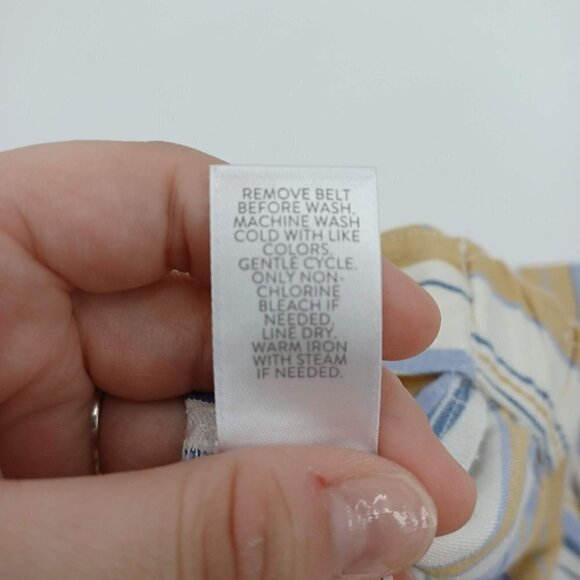 J. Jill Wide Leg Linen Blend Cropped Pants In Barley Multi Women's M Striped - Picture 8 of 11